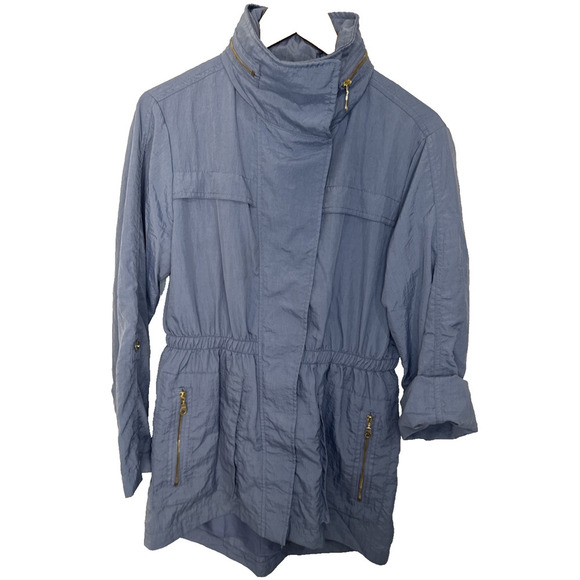 The Fillmore Jackets & Blazers - The Fillmore French Blue Full Zip Utility Rain Jacket Women’s Sz M